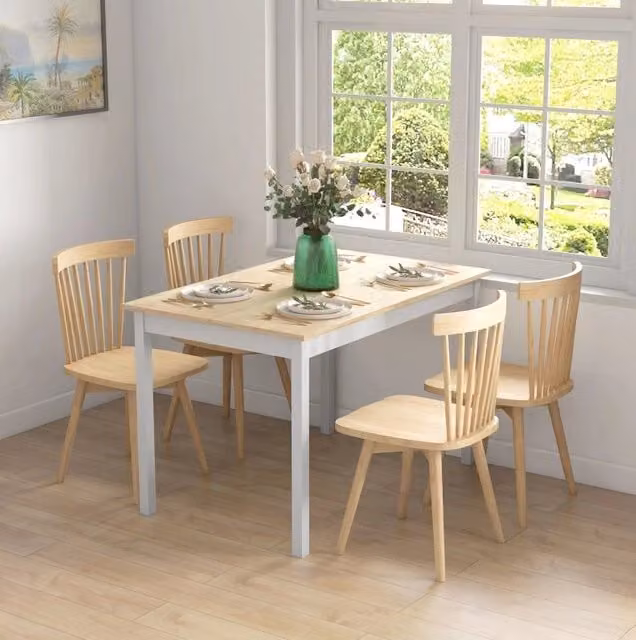 Tavolo da pranzo 120 x 75 cm naturale – stile rustico, 4 persone