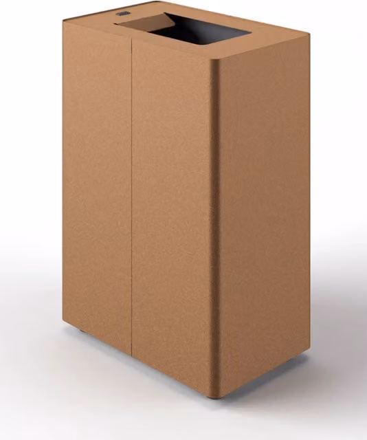 Pattumiera a 1 Scomparto da 45 L 44x28x63 cm con Contenitore Interno in Acciaio Verniciato Corten