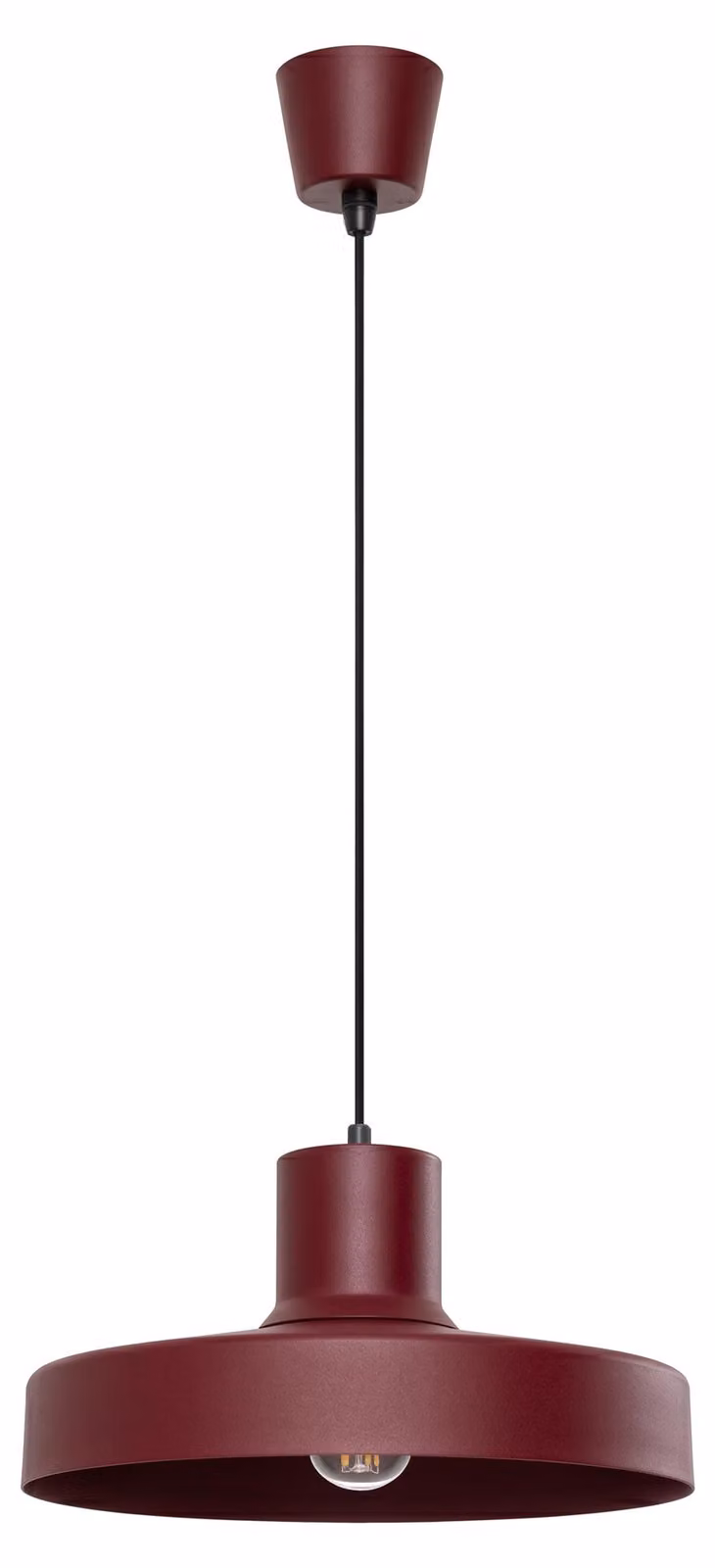 Lampada a sospensione BILO bordeaux 1xE27 15W acciaio 120x35x35 cm Sollux Lighting