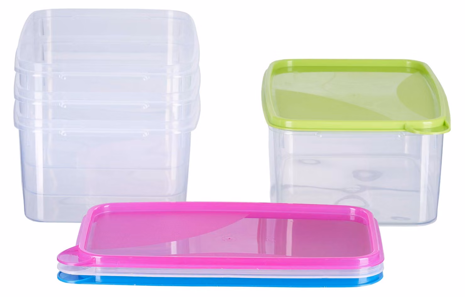 Set di 4 contenitori rettangolari da 2,5 litri con coperchio