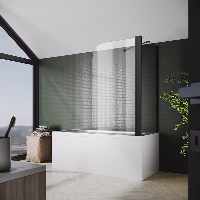 SONNI attacco per vasca 80x140cm attacco per vasca con pannello laterale 70cm, schermo pieghevole, cabina doccia NANO vetro di sicurezza temperato con Nano
