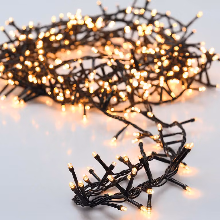 Microcluster | Catena luminosa natalizia | 560 LED - bianco extra caldo - 8 funzioni luminose - timer