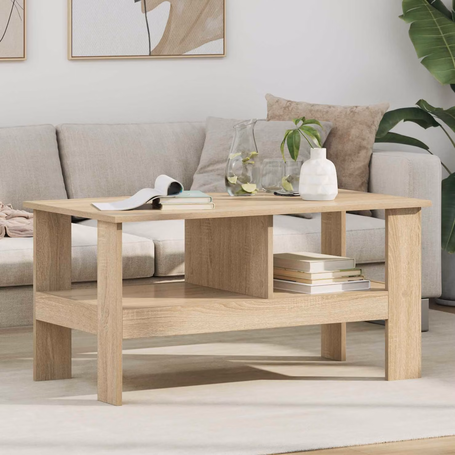 Maison Exclusive - Tavolino Sonoma in rovere 90 x 50 x 45 cm Materiale ligneo