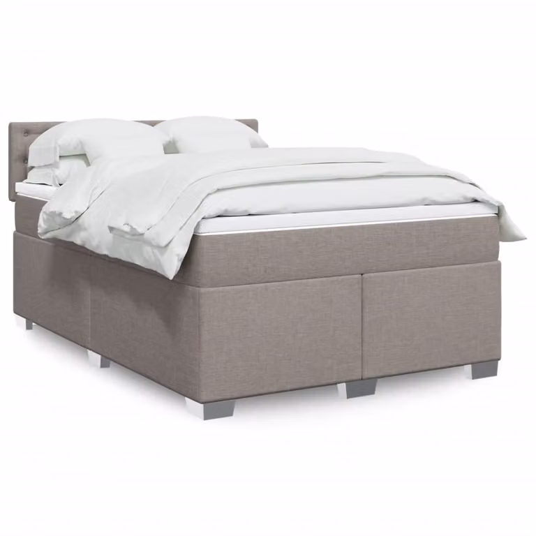 vidaXL Giroletto a Molle con Materasso in Tessuto, L/P: 160 x 200 cm