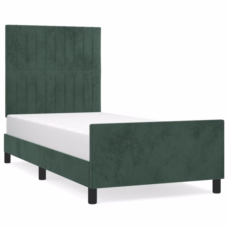 Giroletto senza Materasso Verde Scuro 80x200 cm in Velluto