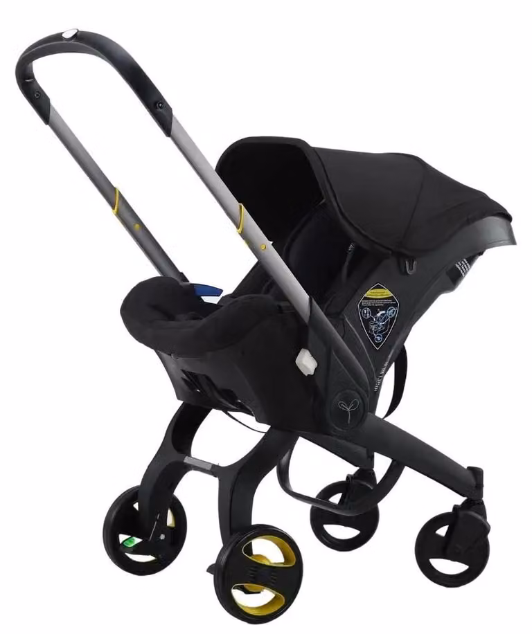 Passeggino per bambini, leggero, design pieghevole, modello Doona, colore nero