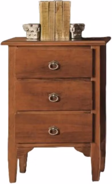 Set 2 comodini in legno 3 cassetti tinta noce 52x36x70 - Mobili 2G