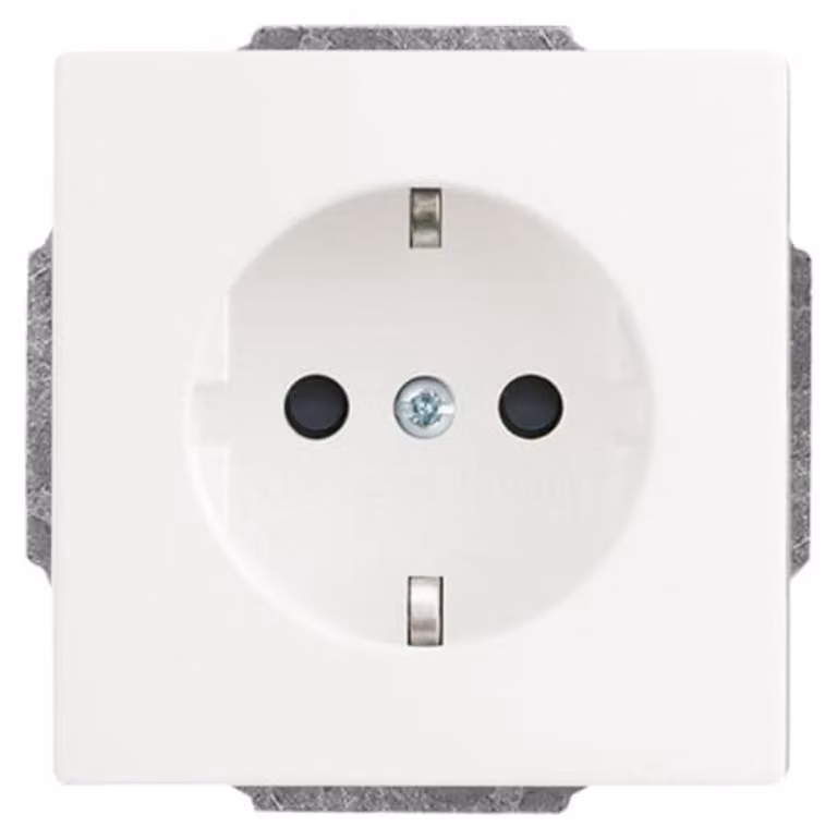 Inserto per presa di corrente SCHUKO®, con protezione dei contatti in rilievo Protezione dei contatti 2300 EUCB-884 studio bianco opaco