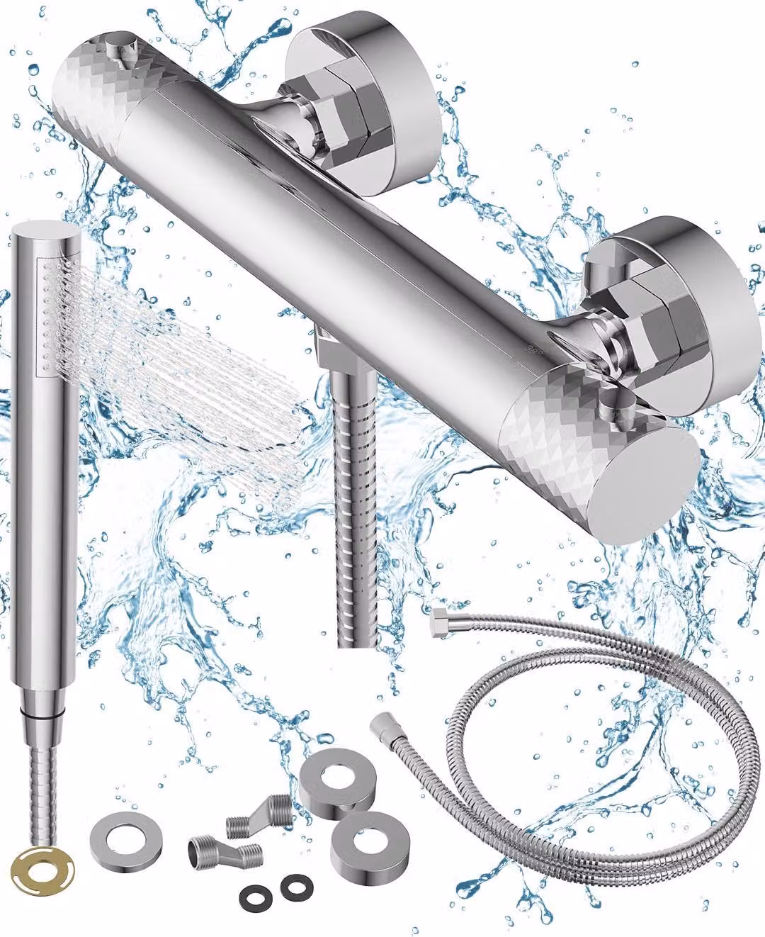Granitan - Miscelatore doccia - Rubinetto doccia - Miscelatore cromato - termostatico - GLAMI