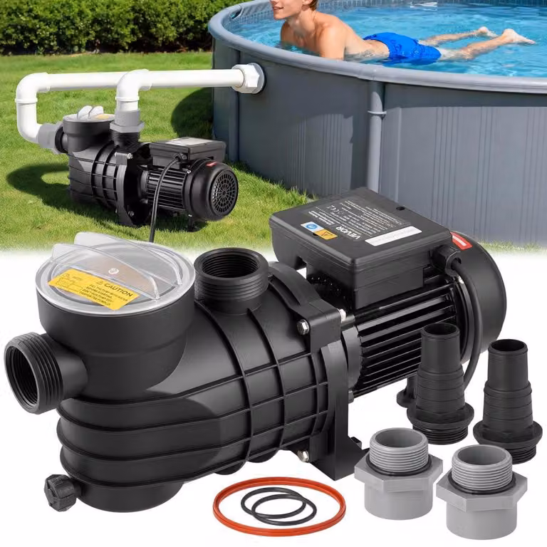 Pompa per piscina, pompa filtrante - Potenza: 180 W - Portata: 10.800 litri/ora