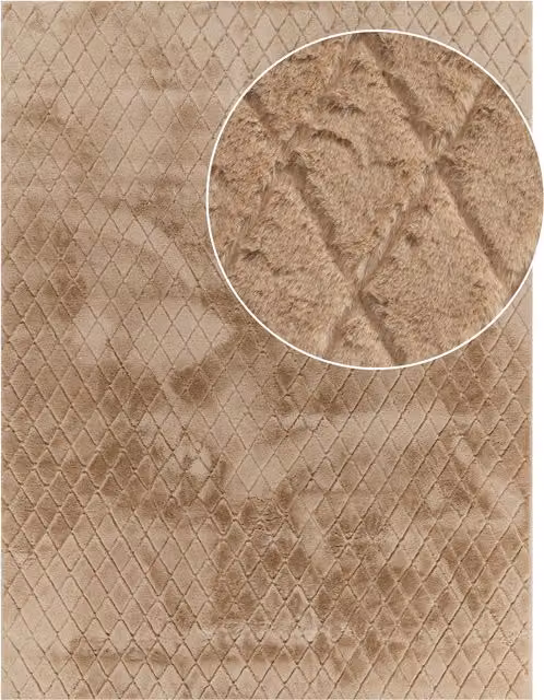Tappeto in pelliccia sintetica Arnia beige L: 120 cm, P: 160 cm