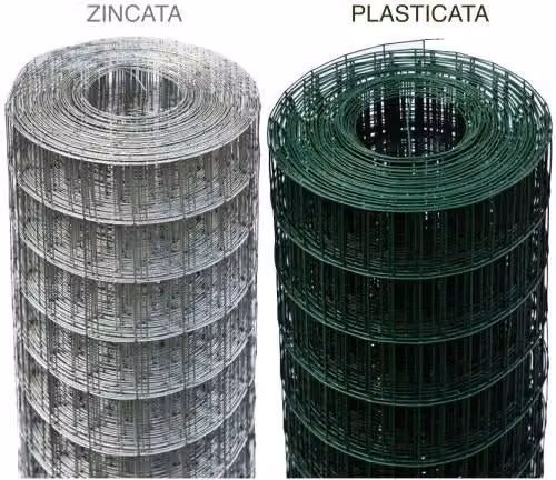 Rete di recinzione elettrosaldata in metallo plasticato verde EACOMMERCE con maglia 50x75 mm, Altezza: 200 cm, Lunghezza: 25 m