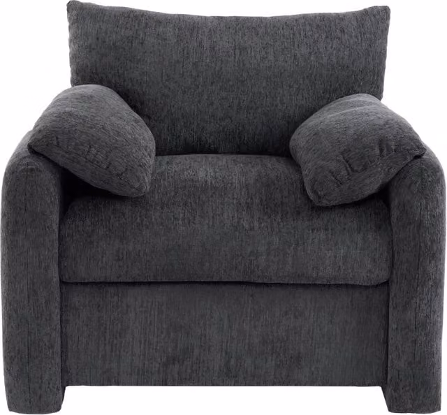Poltrona singola moderna in tessuto chenille con struttura in legno massello e ferro, 96x82x84 cm, colore a scelta per soggiorno e camera da letto