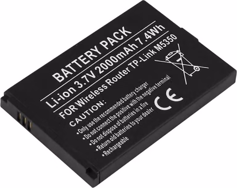 Avizar, Batteria per router TP-Link M5350, ioni di litio 2000 mAh, nero
