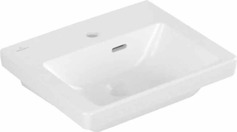 Villeroy & Boch Subway 3.0 lave-mains, 1 trou pour robinet, avec trop-plein, 450x370mm, 437045RW, 437045RW