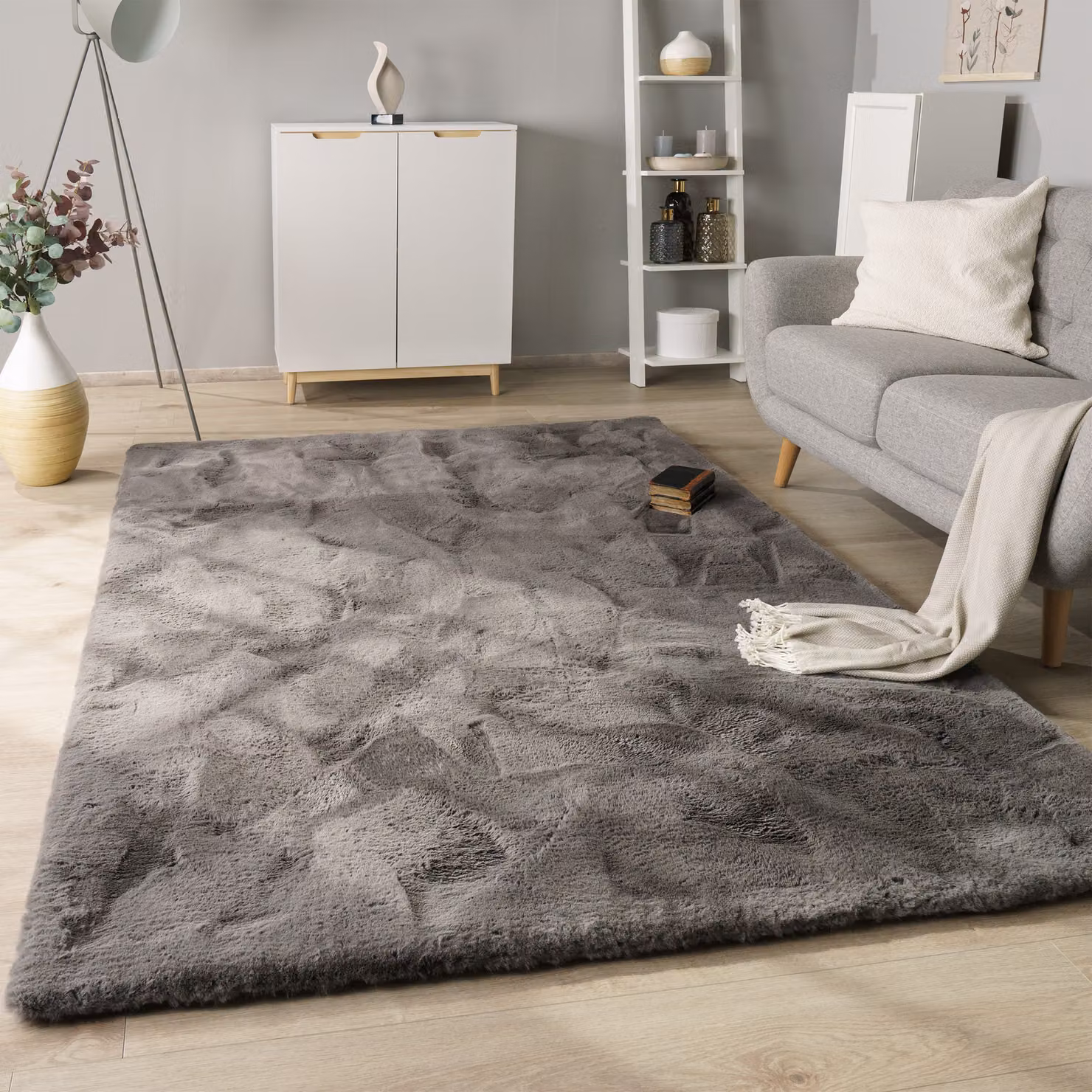 Tappeto in ecopelliccia Fluffy Deluxe antracite L: 60 cm, P: 100 cm – 2