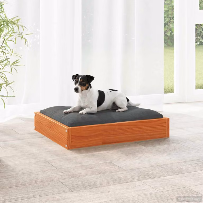 Letto per cani vidaXL in legno di pino marrone cerato L 51,5 x P 44 x H 9 cm