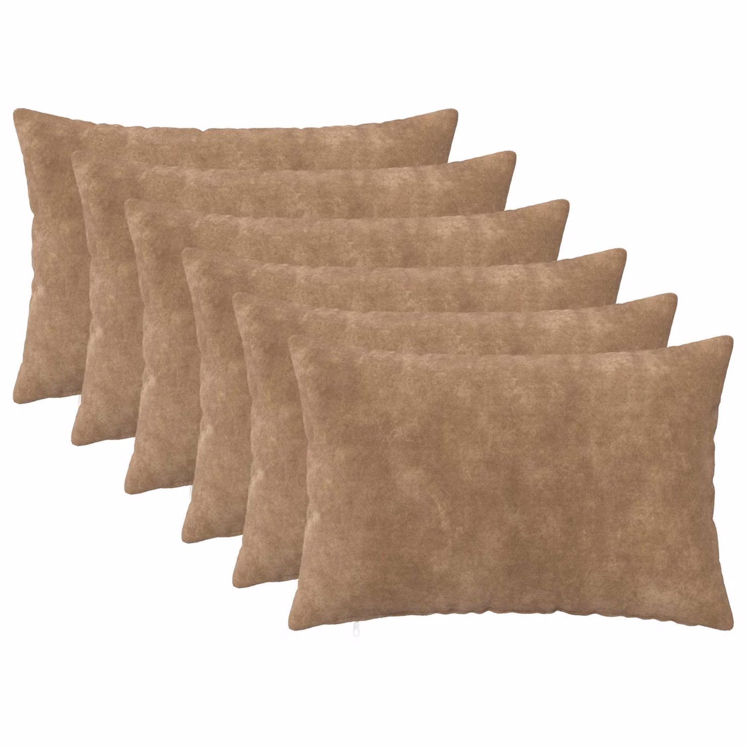 Set di 6 cuscini vidaXL HEERLEN in microfibra, colore tortora, L/P/H: 50 x 30 x 12 cm