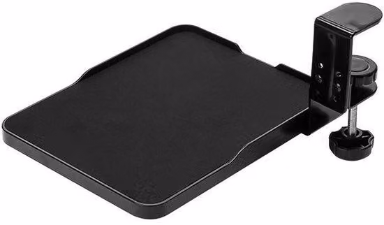 Tappetino ergonomico per mouse - Interruttore on/off - Da utilizzare sotto la scrivania - Piattaforma per mouse - Design a clip - Tappetino per mouse salvaspazio