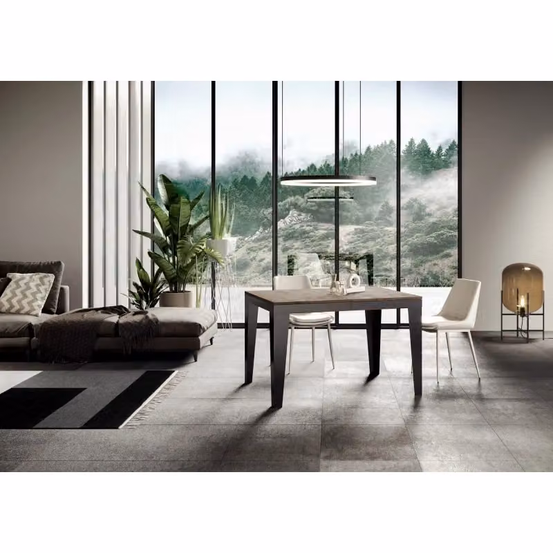 Tavolo allungabile Itamoby Flame Evolution con telaio Antracite e piano Noce, L/P: 90 x 120/380 cm – 2