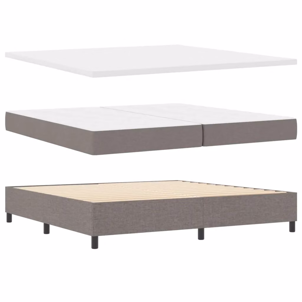 Letto a molle moderno vidaXL con strisce LED e porta USB, tessuto beige o grigio, L/P/H: 200 x 200 x 203 cm – 2
