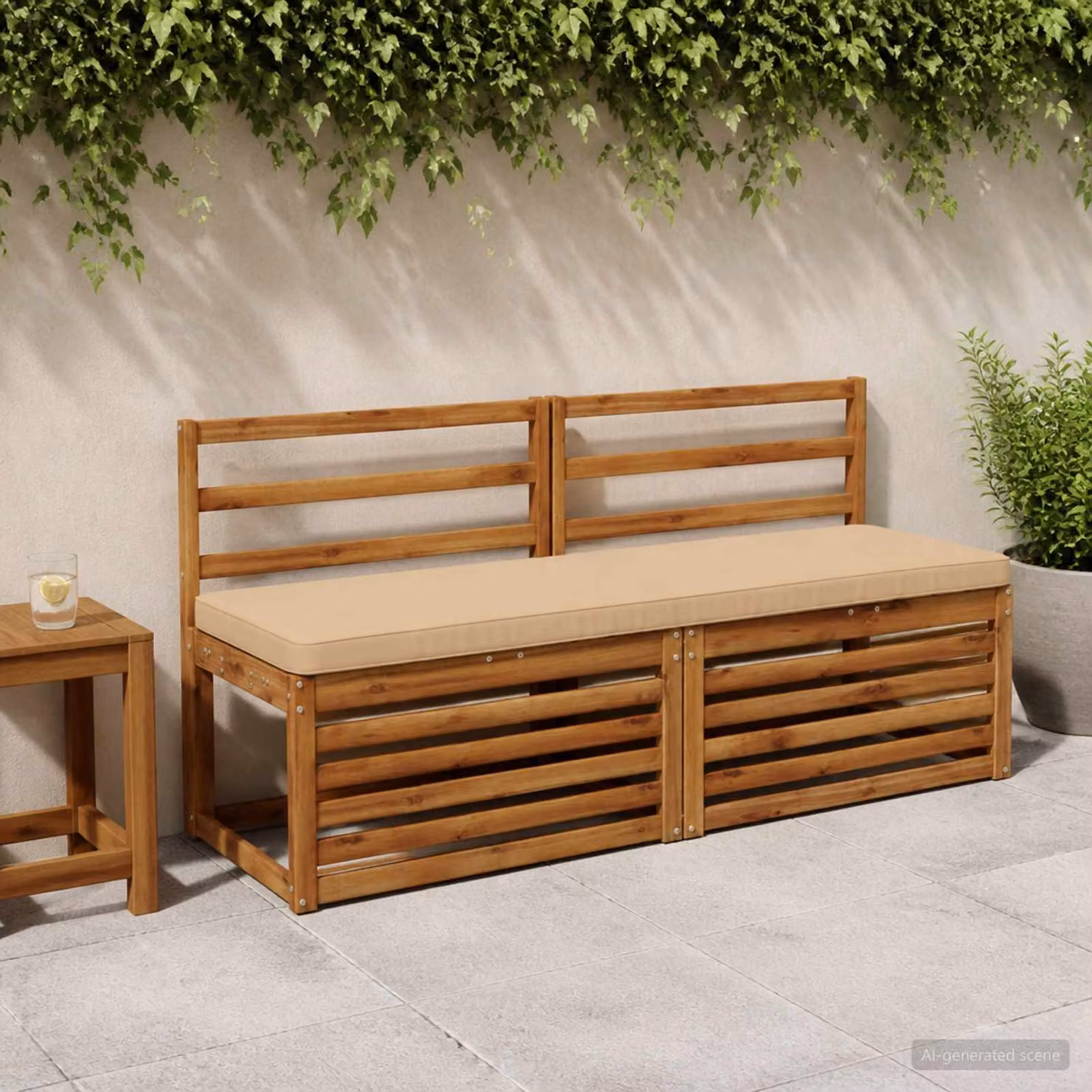 Cuscino per Panchina vidaXL VUGHT in Poliestere, Colore Sabbia, con Rivestimento Lavabile e Resistente ai Raggi UV