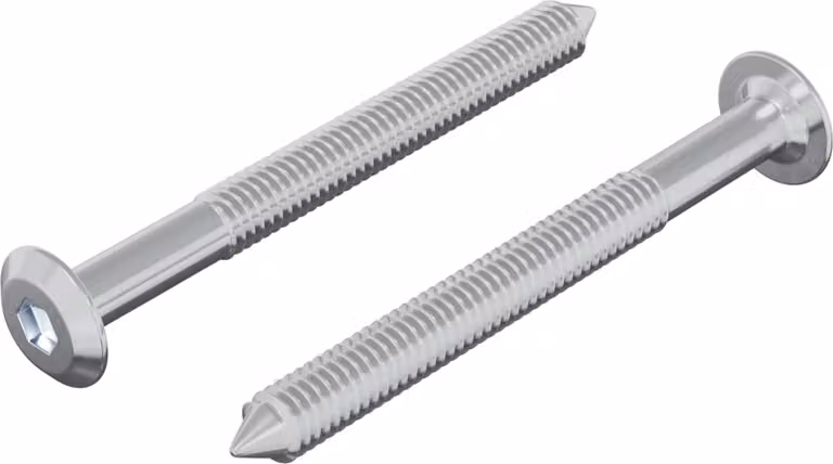 Vite 2 pcs Argento M6 x 60 mm Acciaio