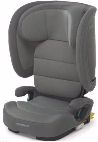 Seggiolino auto Foppapedretti Course Dual Fix I-Size pieghevole grigio con sistema Isofix e funzione rotante per altezza 100-150 cm
