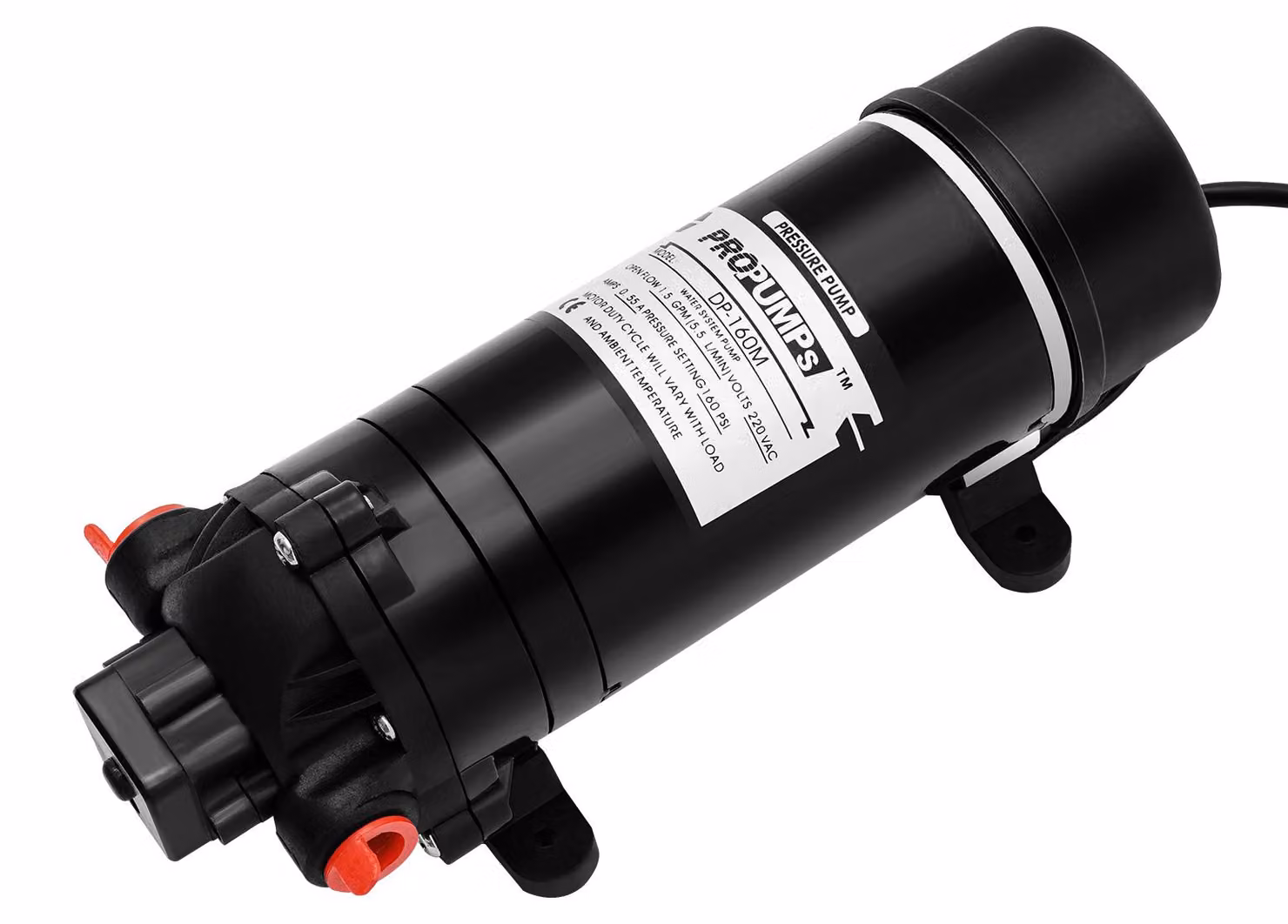 Idropulitrice con pompa a membrana elettrica, 120W, pressione di 160 PSI, portata di 1,45 GPM, adatta per acqua sporca, colore nero