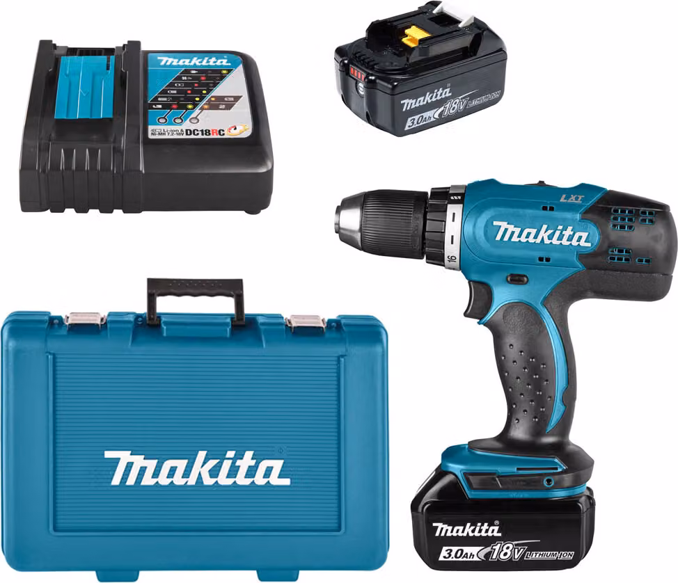 Makita DDF453RFE - Trapano/avvitatore a batteria - 2 velocità - mandrino autocentrante 13 mm - 42 N-m