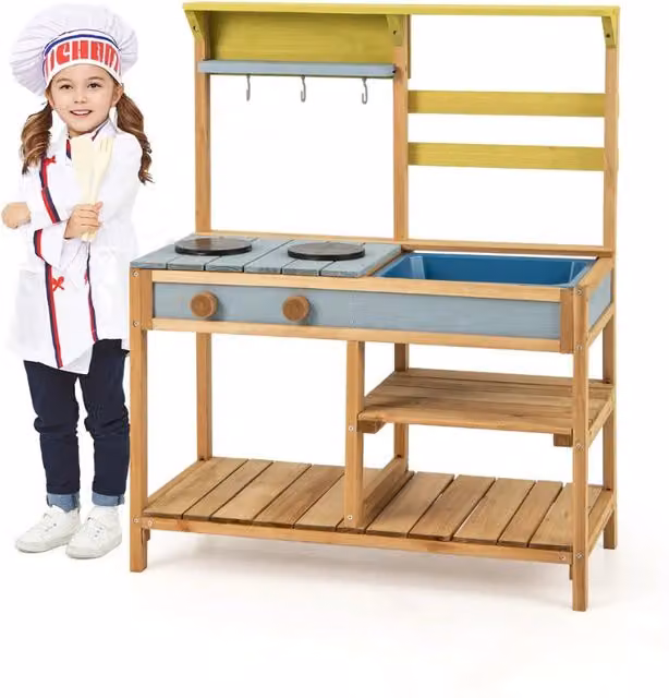 Cucina giocattolo in legno di abete multicolore HELLOSHOP26 L/P/H: 75 x 36 x 92 cm
