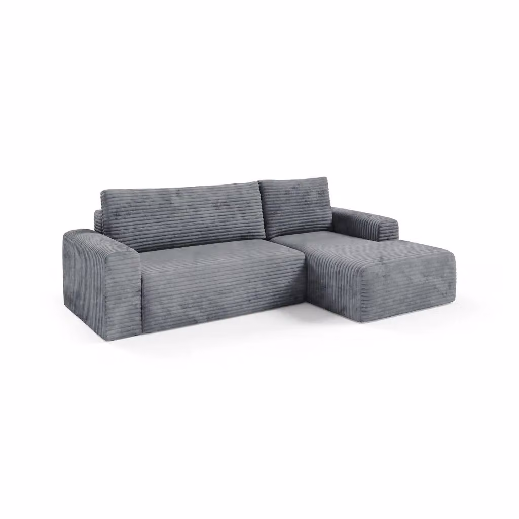 Divano Letto Folgarida DMORA con Penisola Contenitore, Grigio, L/P/H: 268 x 163 cm – 2