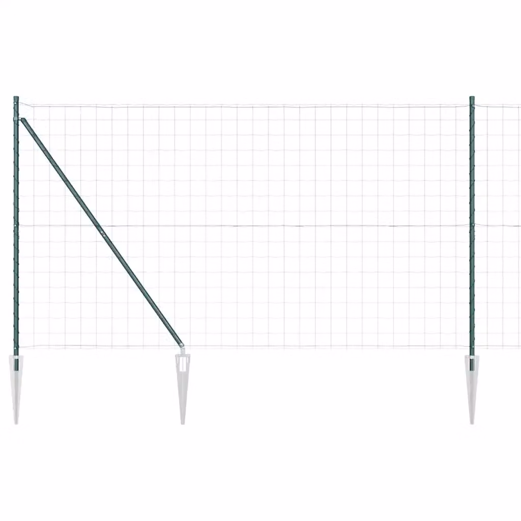 Recinzione Euro vidaXL in acciaio rivestito in PVC verde, L: 10 m, H: 1,6 m – 2
