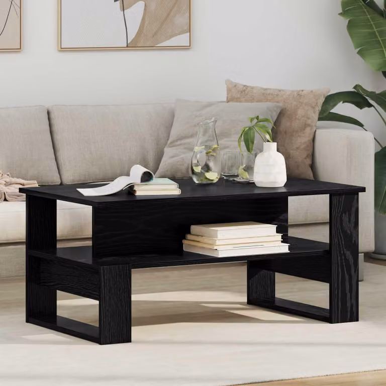 Maison Exclusive - Tavolino nero effetto rovere 90 x 50 x 40 cm Materiale ligneo