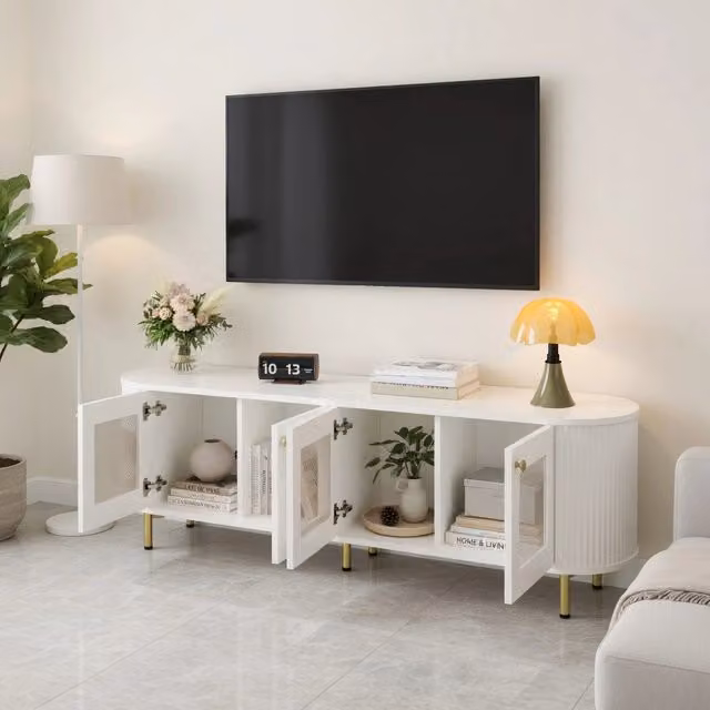 TV-Schrank Bianco+Oro in MDF Lunghezza 170 cm
