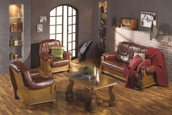 Klassische Garnitur 3+2+1 Sitzer Sofagarnitur Couch Sofa 100% Sofa Polster