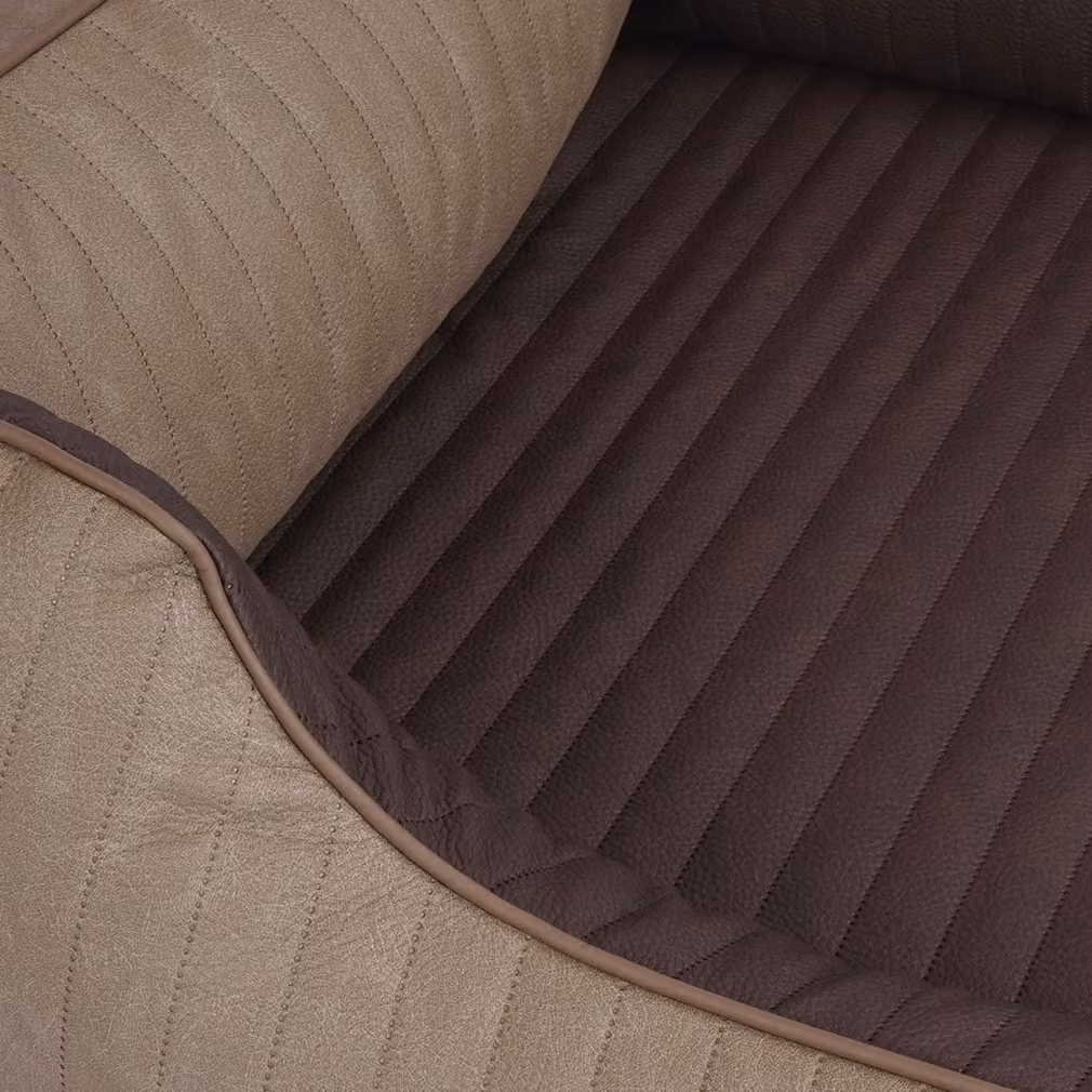 Cuccia ortopedica per cani Outlander in Pelle finta trapuntata al laser XXL marrone naturale