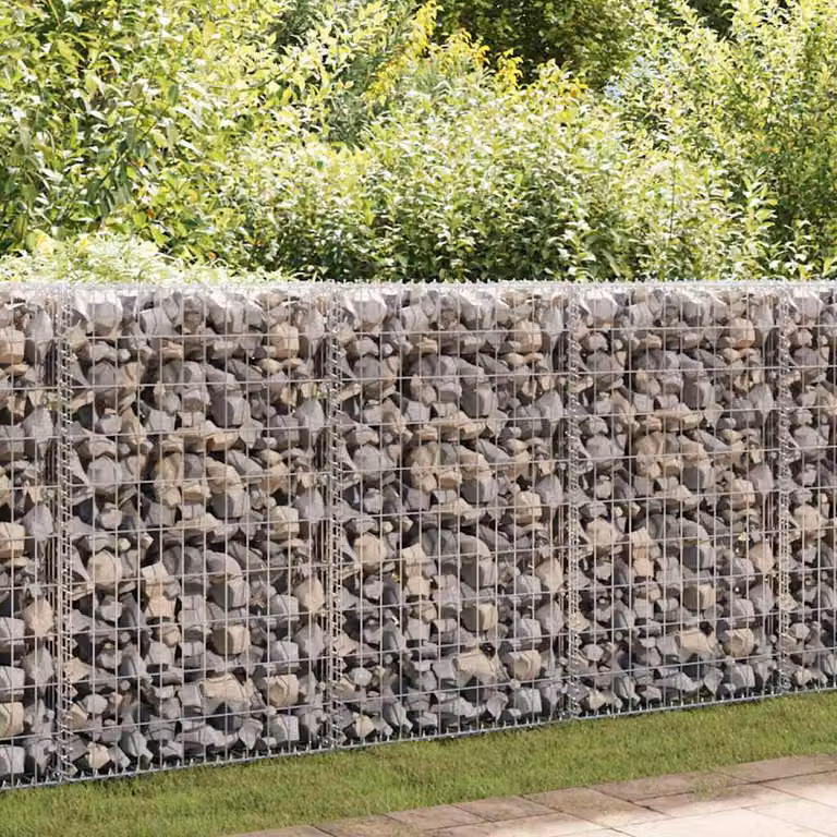 Cesto Gabbione con Coperchio in Acciaio Zincato vidaXL, Grigio, L 100 x P 100 x H 30 cm
