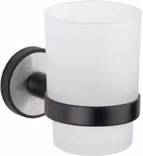 Porta spazzolino da parete Wenko UDINE in vetro satinato, L: 6 cm, P: 11 cm, H: 9,5 cm