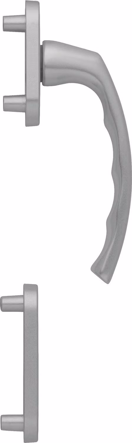 HOPPE maniglia per portafinestra mezzo set LIÈGE - esterno alto, effetto acciaio inox