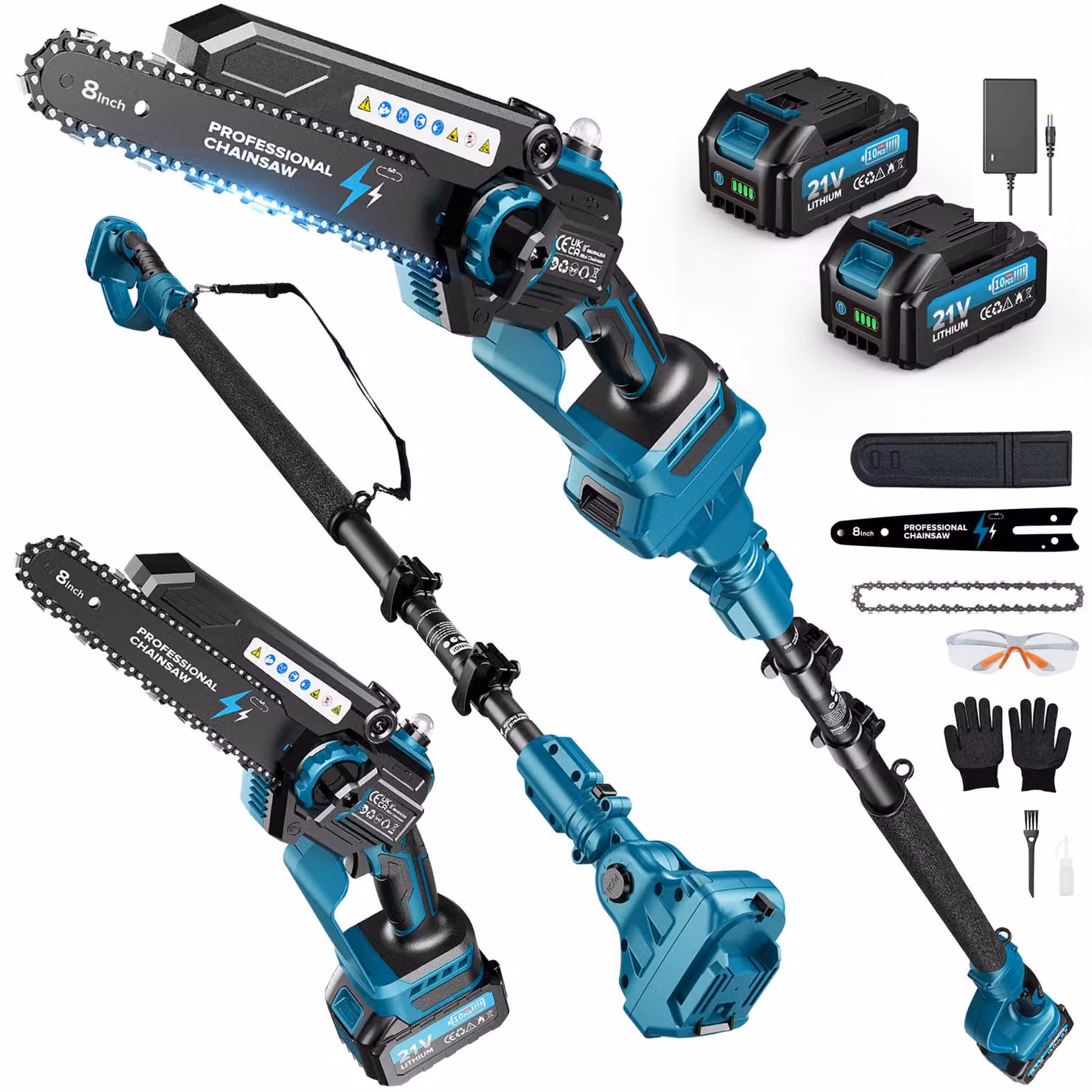 Troncatrice portatile mini - lama da 8 pollici - telescopica - 1200 W, motore brushless - a batteria
