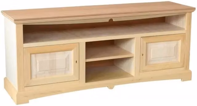 Porta TV Mobili 2G in legno di pino beige con 2 porte e 3 vani a giorno L: 170 cm, P: 46 cm, H: 69 cm – 1