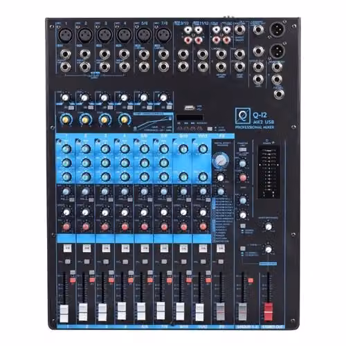Mixer DJ Oqan Q12 USB MK2 Black con Bluetooth e connettività USB-C e USB-A – 2