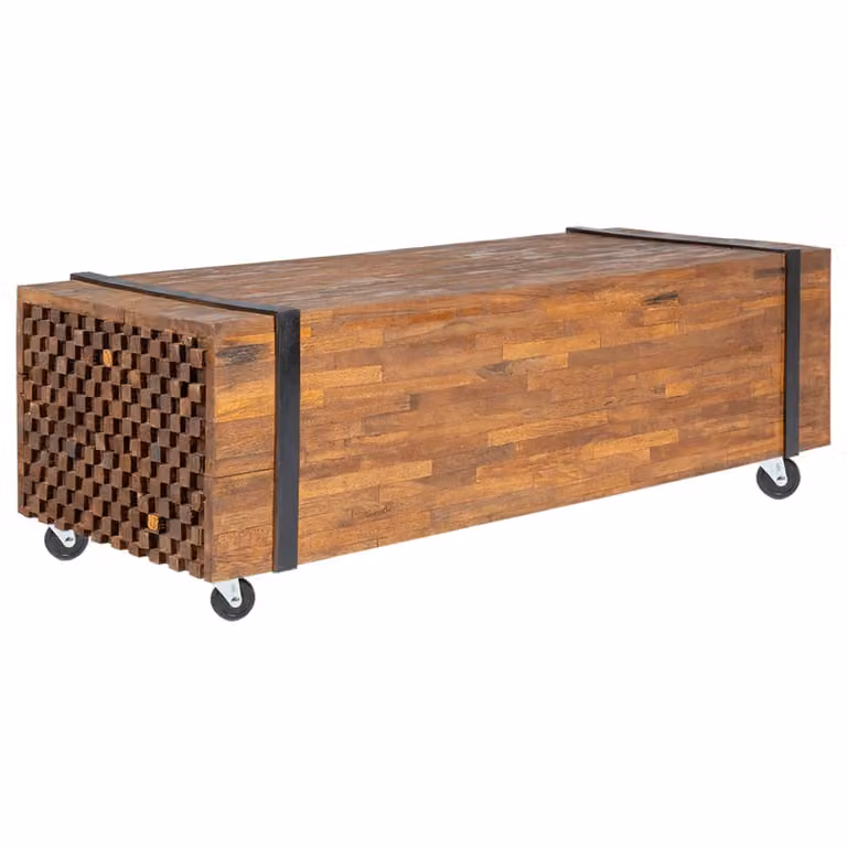 Tavolino 110x45x38 cm in legno massiccio teak
