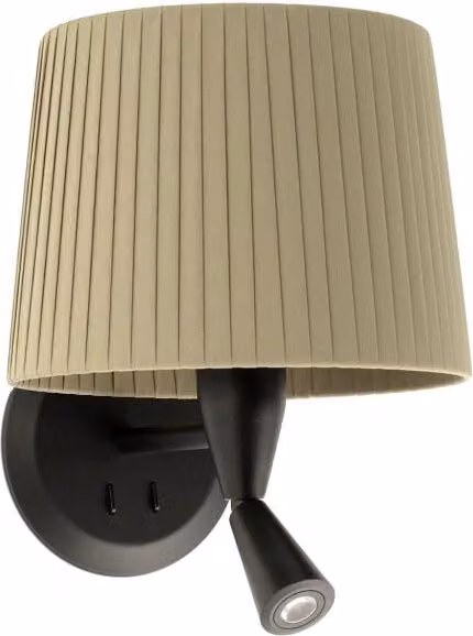 Faro Barcelona 64309-37 - SAMBA Lampada da parete con lettore nera/bordata verde