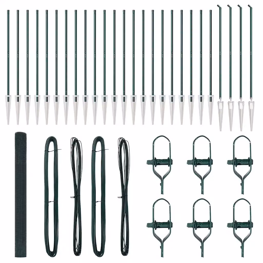 Recinzione in rete saldata con punte vidaXL in acciaio e PVC, Verde, L: 150 cm, H: 50 cm – 2