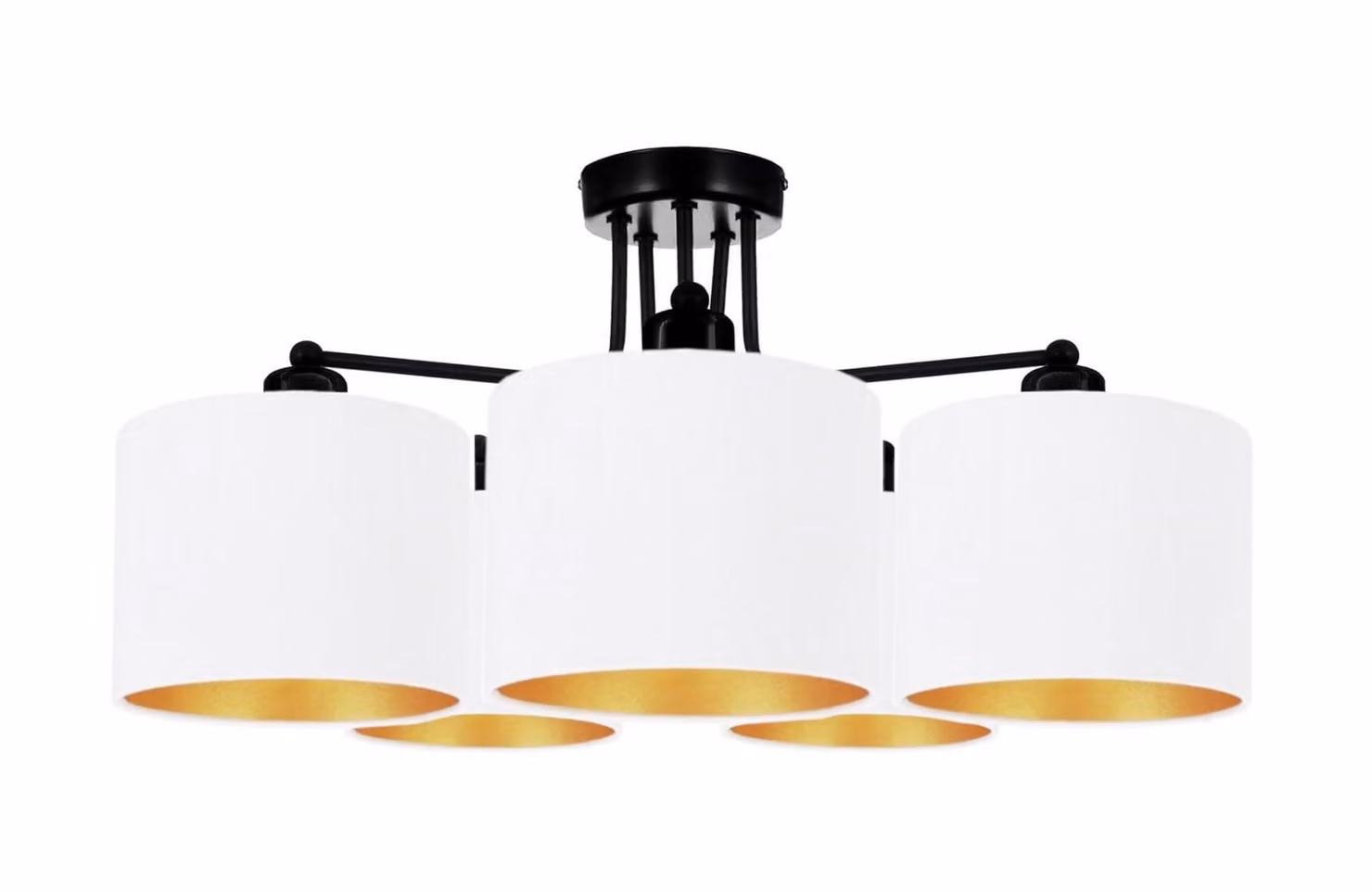 Lampada da soffitto bianca lampada lampada velour vintage moderna E27 lampada di design a 5 fiamme N230-E5-W