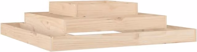 Fioriera rialzata per piante fiori patio giardino 110 x 110 x 27 cm legno massello di pino marrone 02_0037306