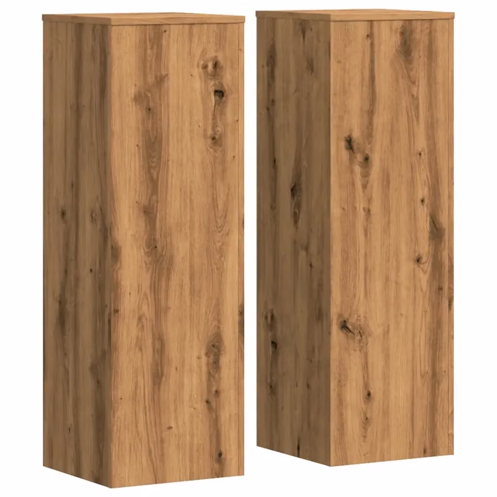 Set di 2 supporti per piante vidaXL in legno color rovere, L/P/H: 33 x 33 x 100 cm – 2