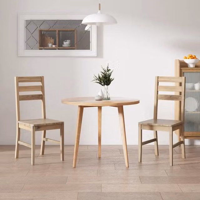 Set di 2 sedie da pranzo vidaXL in legno massello di acacia marrone naturale – 1